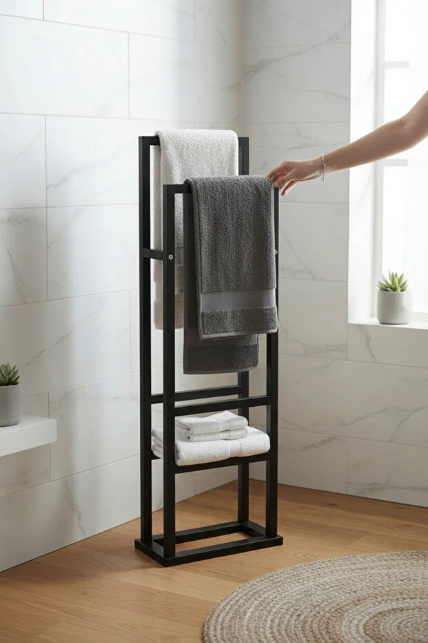 Metal Dilsiz Uşak Havluluk Banyo Düzenleyici
